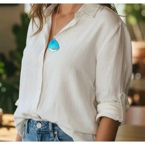 New Chrysocolla Moonstone rainbow 925 Silver Necklace Rainbow Gemstone